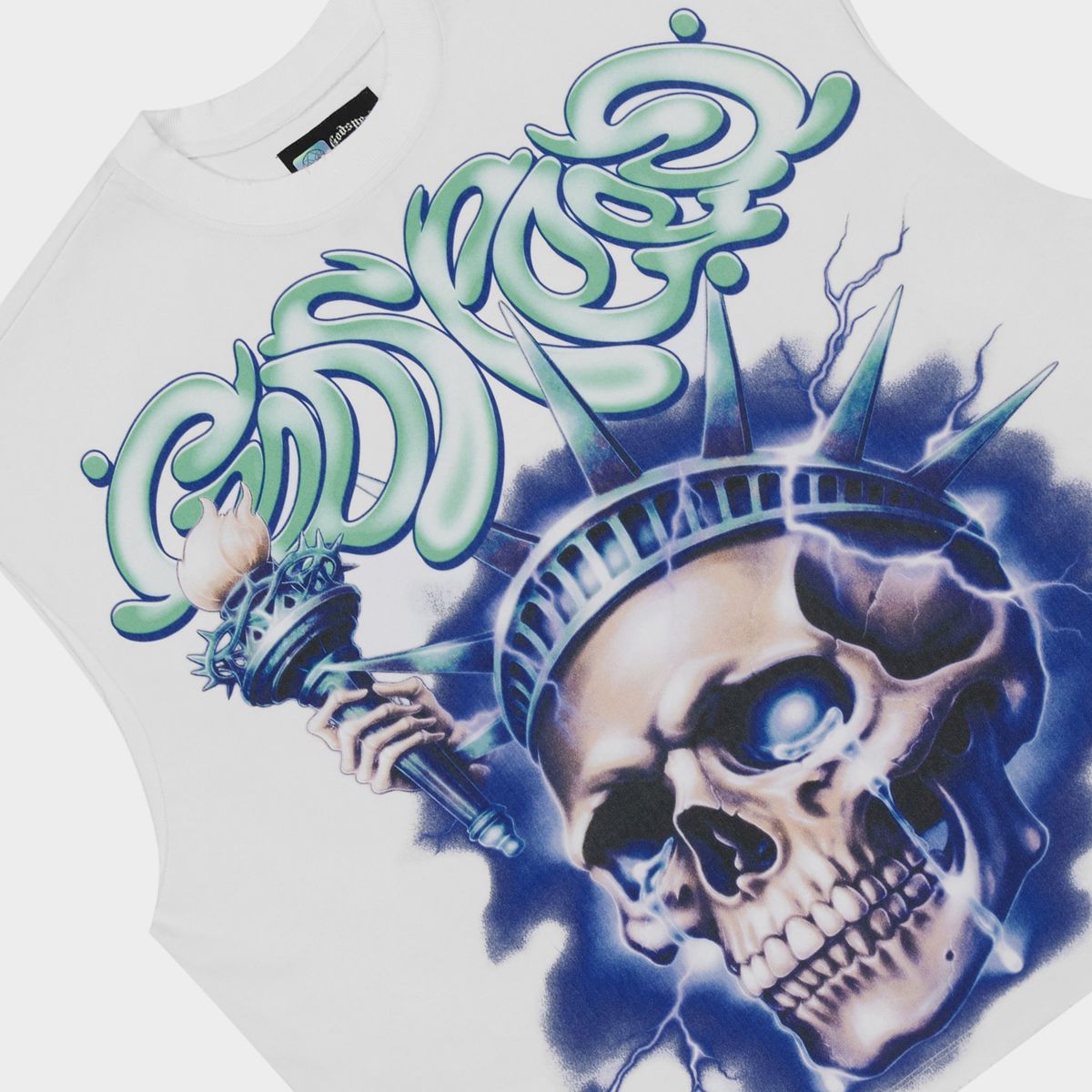 Godspeed Liberty Tears Sleeveless Tee White