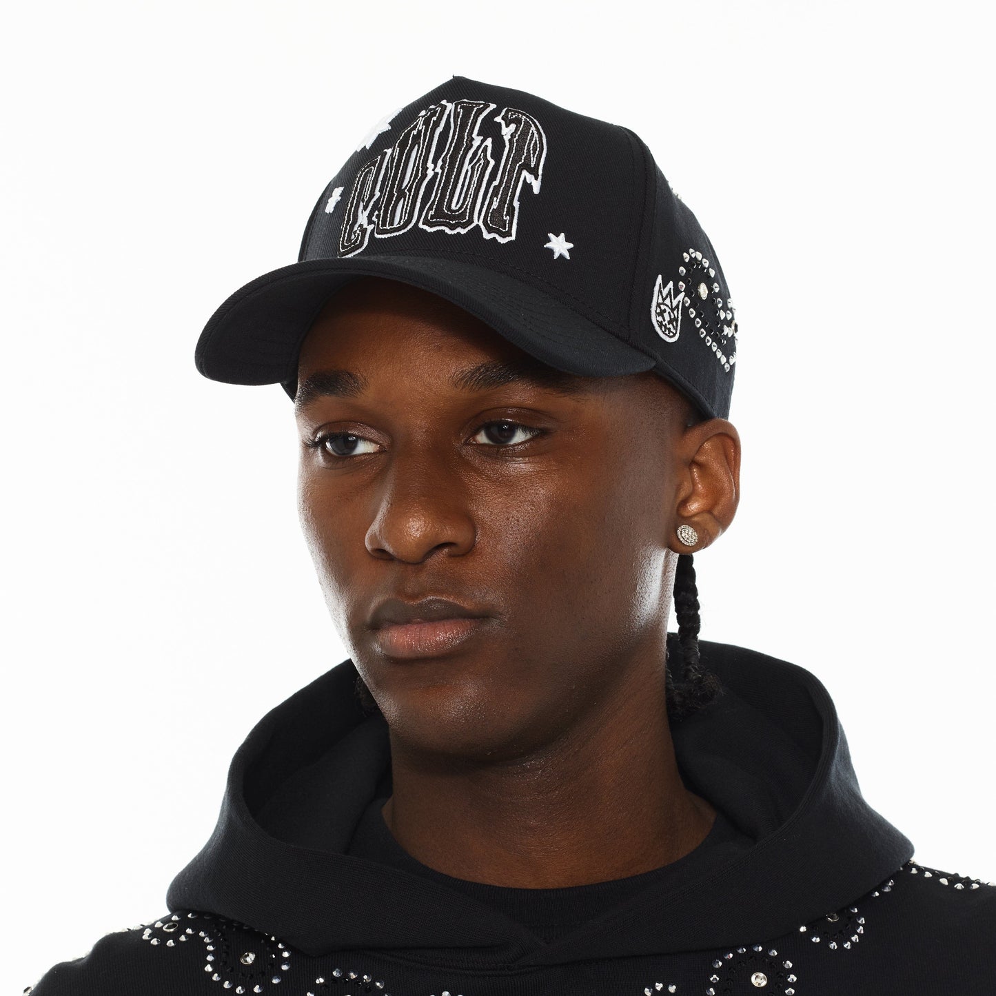 Cult x El Alfa Premium Paisley 5 Panel A Frame Trucker Hat in Black