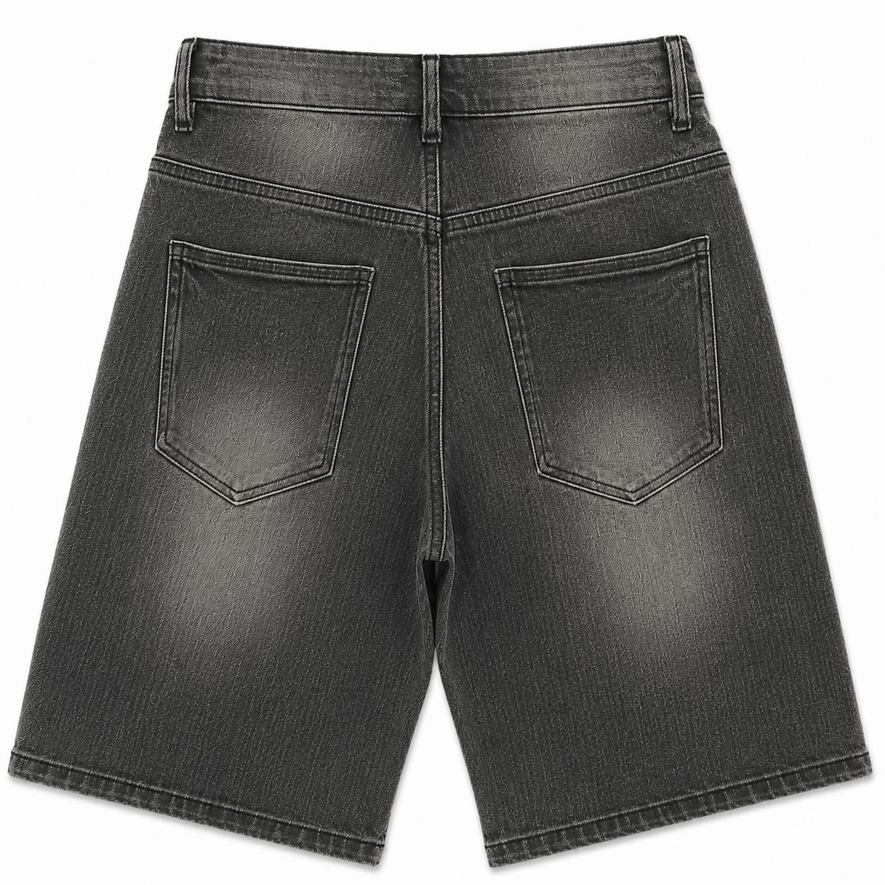 Reveer Checkered Denim Shorts (Black Wash) FC-04S