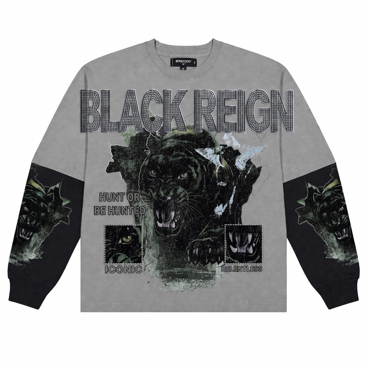 Roku Studios Black Reign Twofer Long Sleeve Tee (Concrete) RK1481997-CON