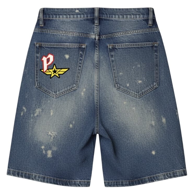 Paradise Lost Patchwork Shorts (Blue Wash) PL00863