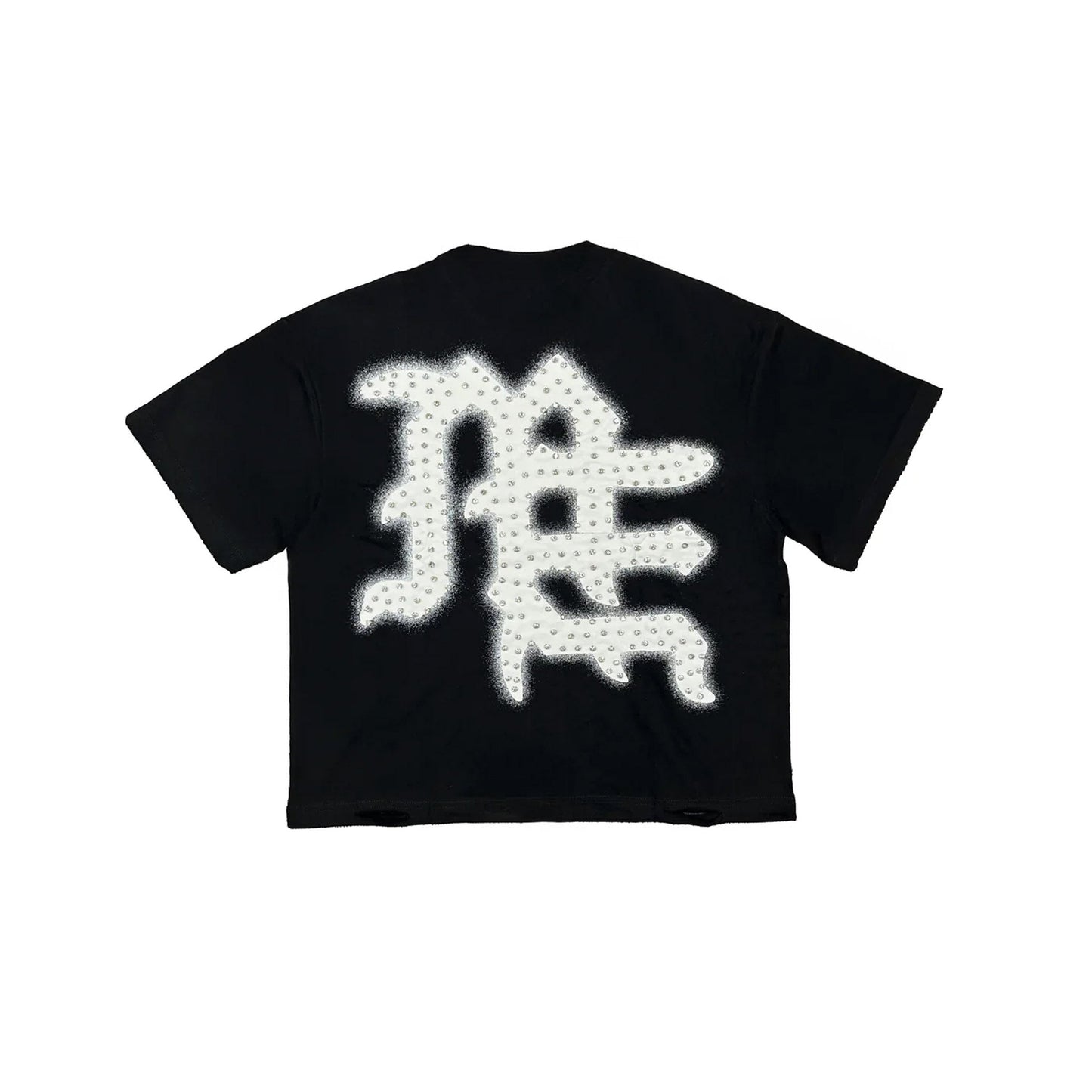 Mixed Emotions End Rhinestone Tee Black