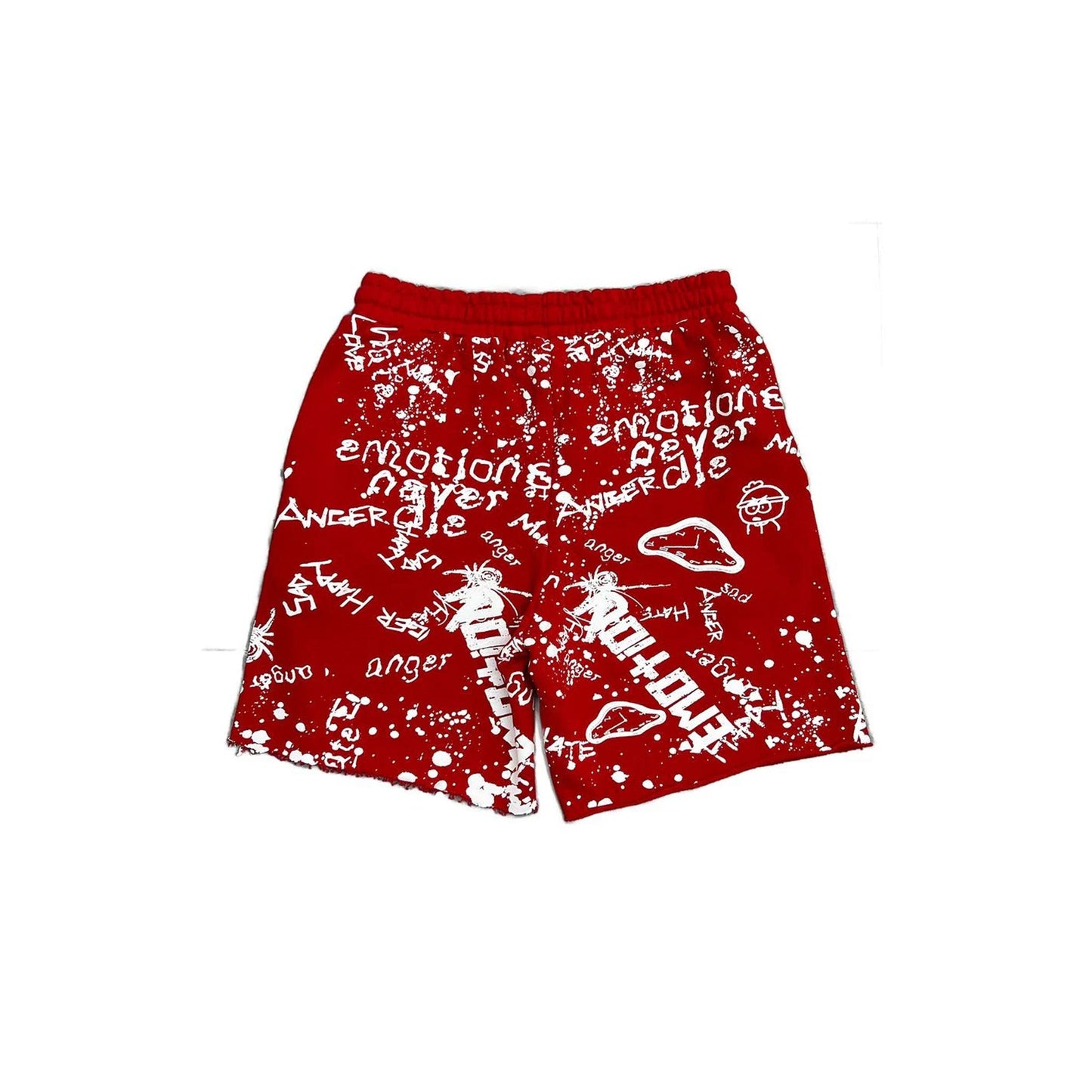 Mixed Emotions Graffiti Shorts Red
