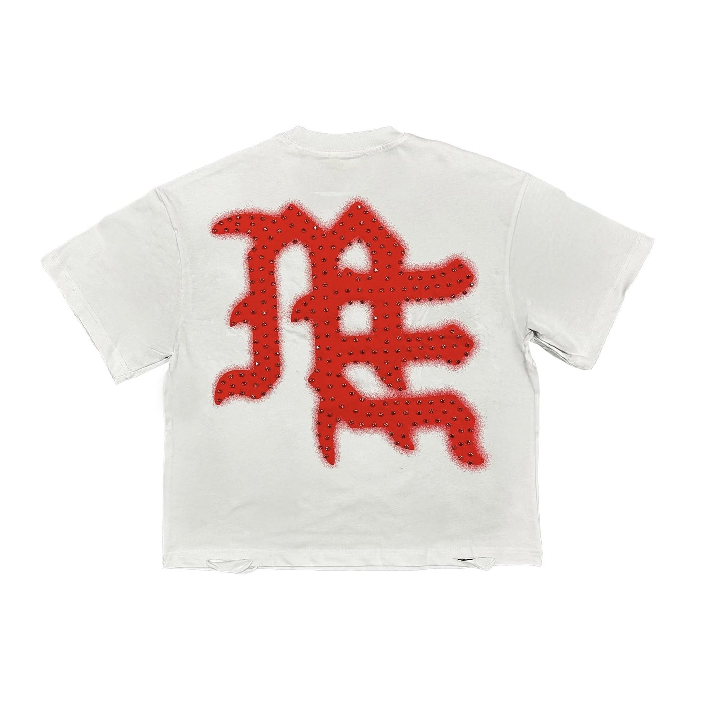 Mixed Emotions End Rhinestone Tee Red