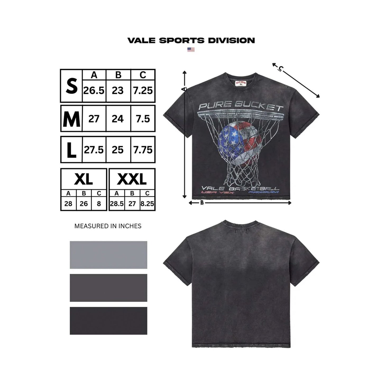 Vale Forever Pure Bucket Faded Black Tee