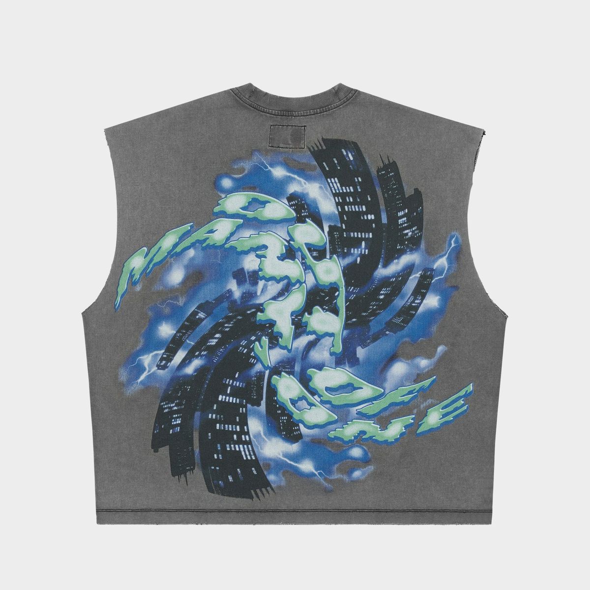 Godspeed Liberty Tears Sleeveless Tee Grey Wash