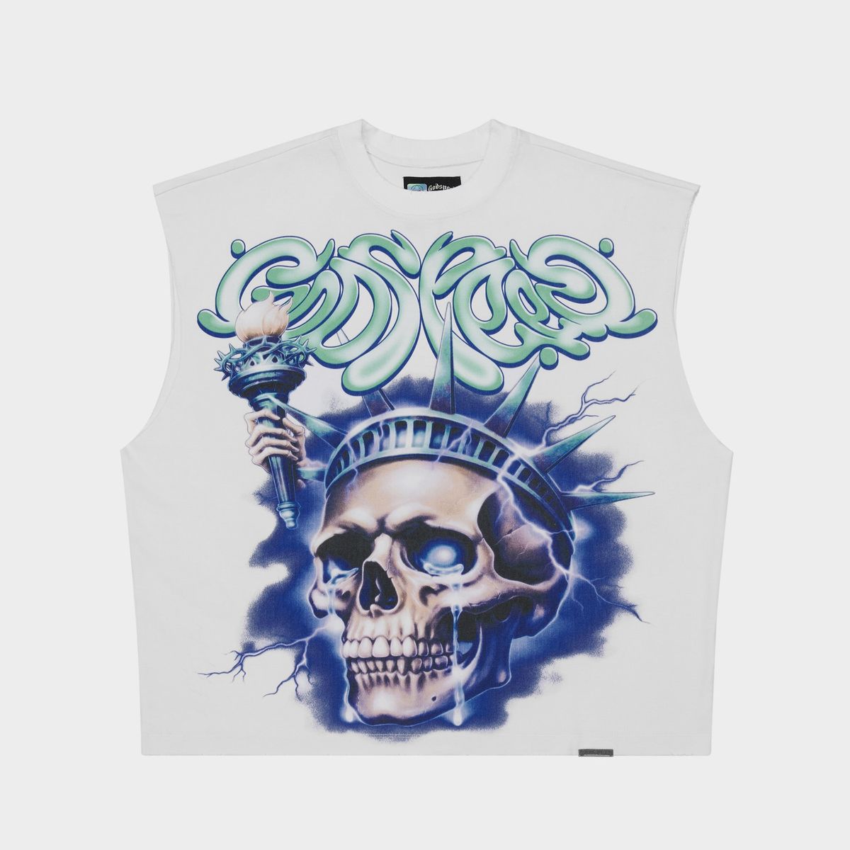 Godspeed Liberty Tears Sleeveless Tee White