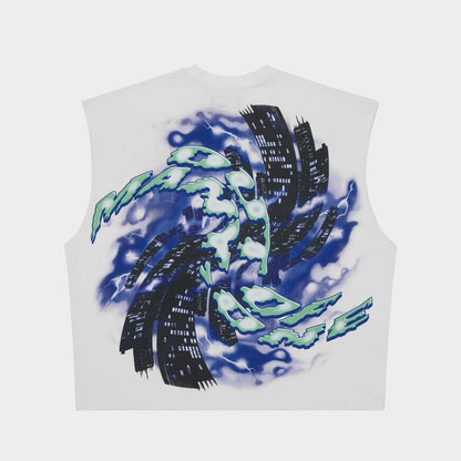 Godspeed Liberty Tears Sleeveless Tee White