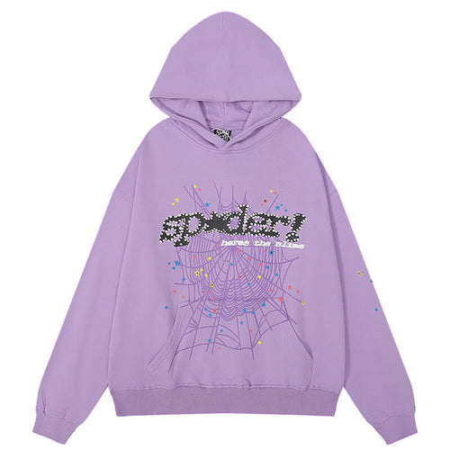 Sp5der Spider Web Hoodie-Purple #8207