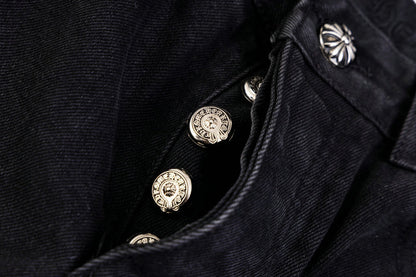 Chrome Hearts 2025 NEW Pants Black & pink Cross