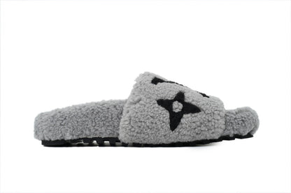 Louis Vuitton Fluffy Slides 'Grey'