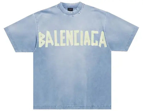 Balenciaga Tape Type Medium Fit T-Shirt 'Faded Blue'