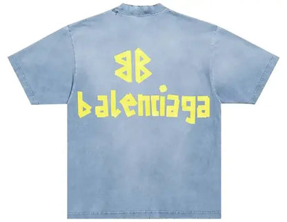 Balenciaga Tape Type Medium Fit T-Shirt 'Faded Blue'