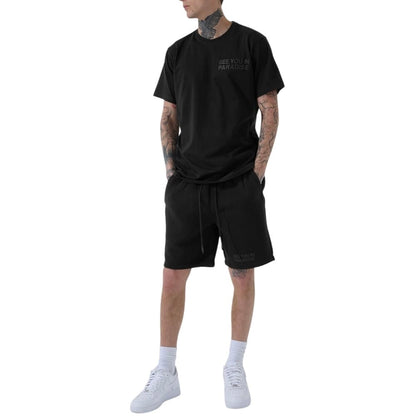 See You In Paradise Tonal Short Set (Black) 2078A/2078S