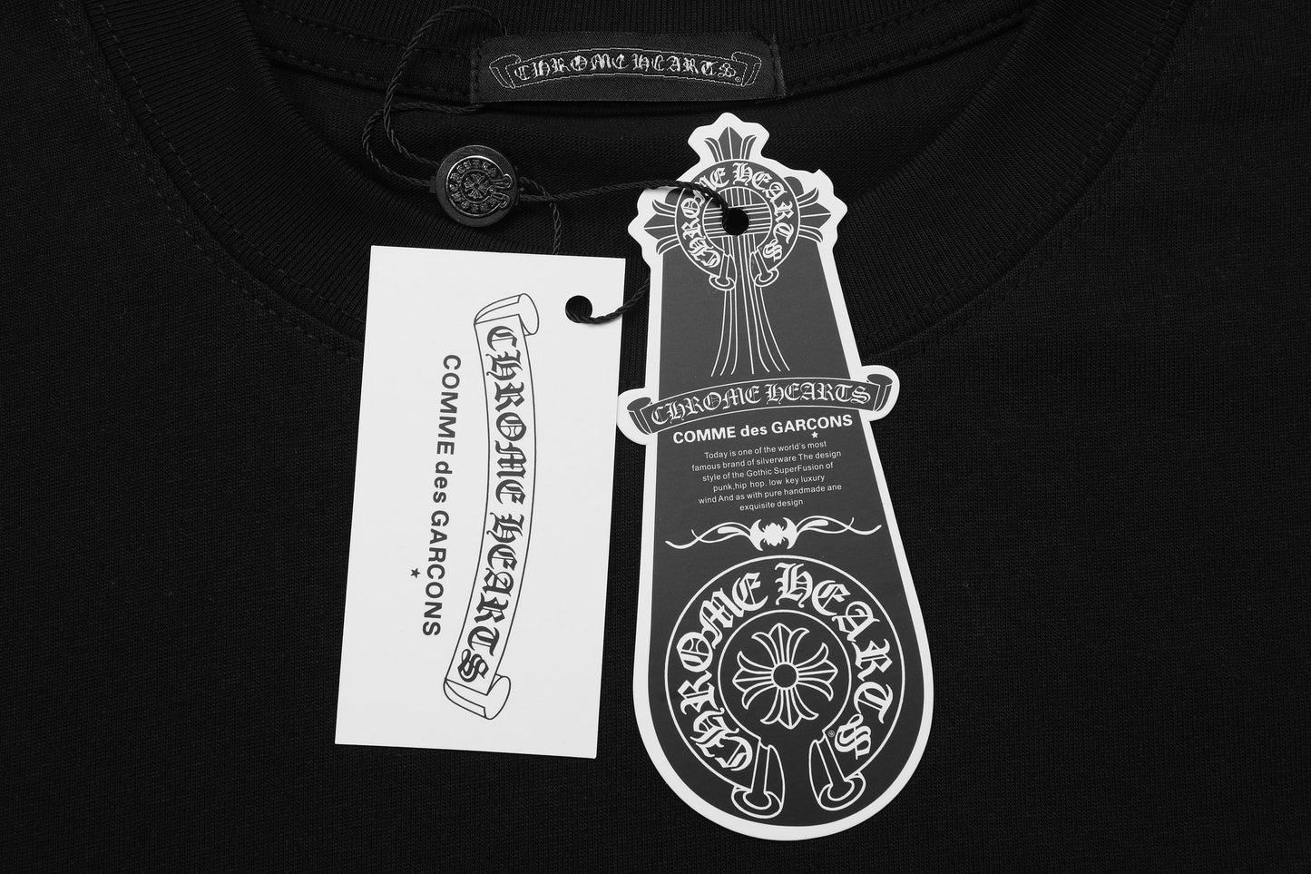 Chrome Hearts Reflective Silver-Grey Floral Cross Vintage Washed T-shirt 2626