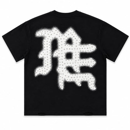 Mixed Emotion End Rhinestone Tee (Black)