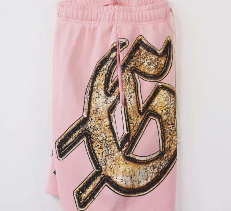 GOD SPEED, Sweat Shorts, Black/Pink