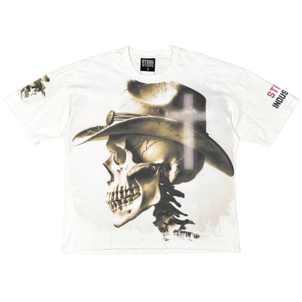 Stray Cowboy Skeleton Cross Tee (Natural) ST1738-NAT