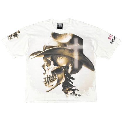 Stray Cowboy Skeleton Cross Tee (Natural) ST1738-NAT