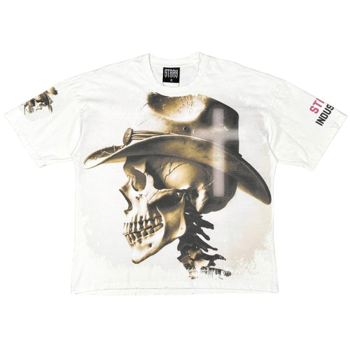 Stray Cowboy Skeleton Cross Tee (Natural) ST1738-NAT