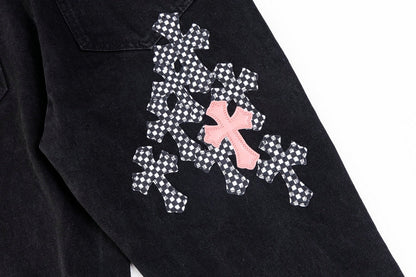 Chrome Hearts 2025 NEW Pants Black & pink Cross