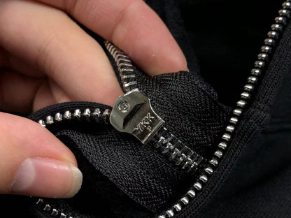 Shark Face Full-Zip Hoodie – Black
