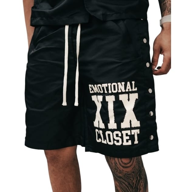 Mixed Emotion Backyard Shirt & Short Nylon Set (Black)