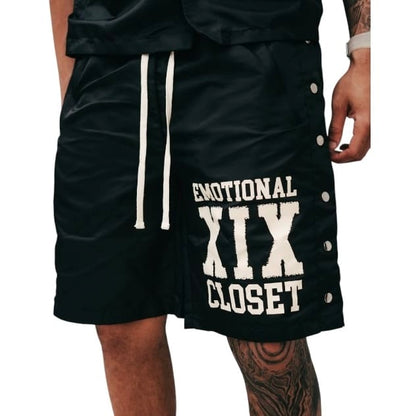 Mixed Emotion Backyard Shirt & Short Nylon Set (Black)