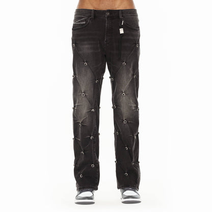Cult x El Alfa Premium Grunge Baggy 607 Jeans in Darts