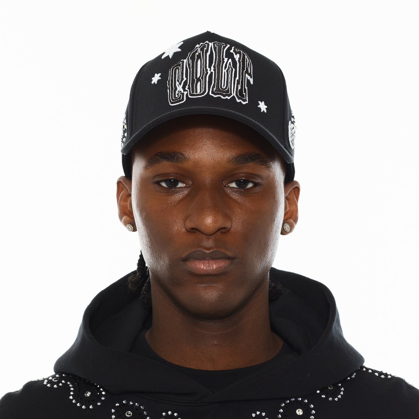 Cult x El Alfa Premium Paisley 5 Panel A Frame Trucker Hat in Black