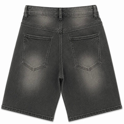 Reveer Checkered Denim Shorts (Black Wash) FC-04S