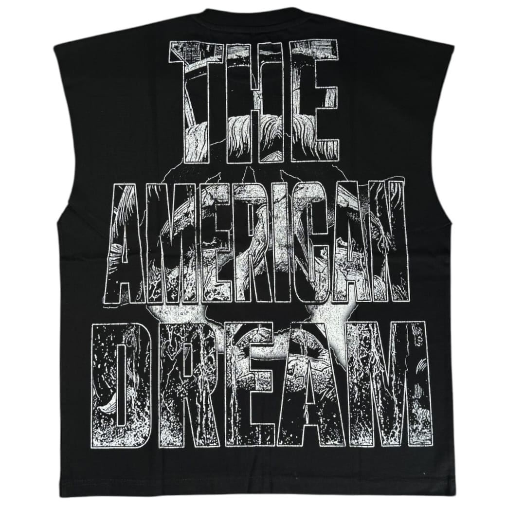 Rich Oni Statue Of Liberty Studded Sleeveless Tee (Black) RO-TK-2008