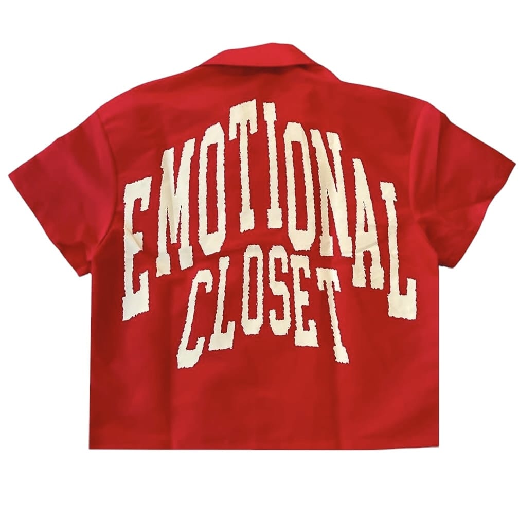 Mixed Emotion Backyard Shirt & Short Nylon Set (Red)