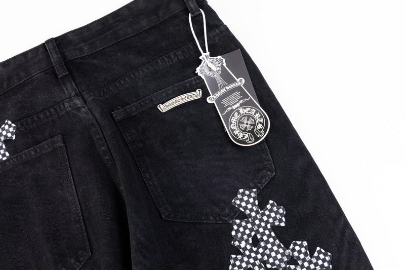 Chrome Hearts 2025 NEW Pants Black & pink Cross