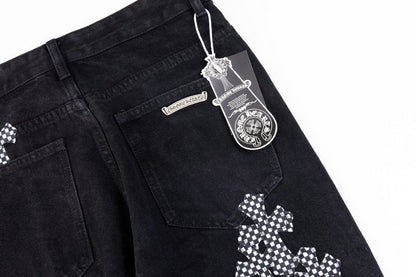 Chrome Hearts 2025 NEW Pants Black & pink Cross