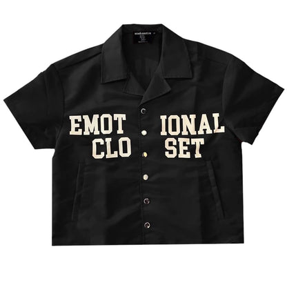 Mixed Emotion Backyard Shirt & Short Nylon Set (Black)