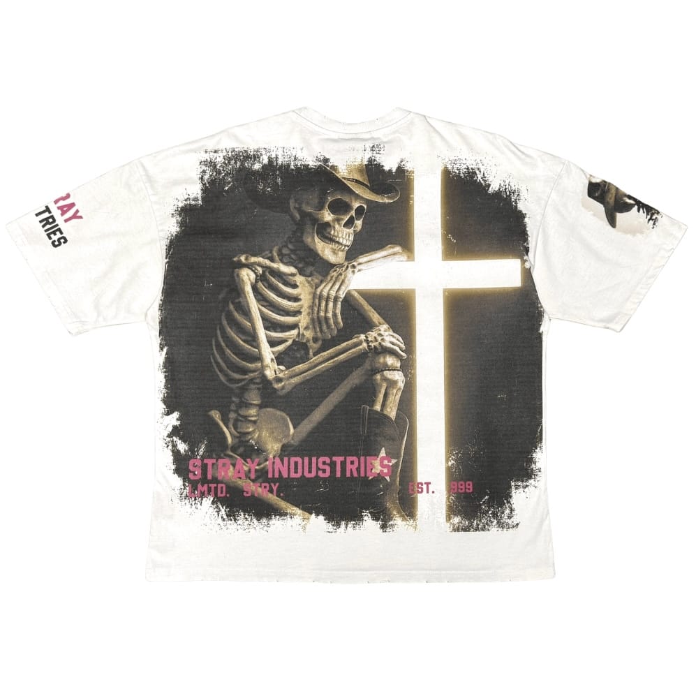 Stray Cowboy Skeleton Cross Tee (Natural) ST1738-NAT