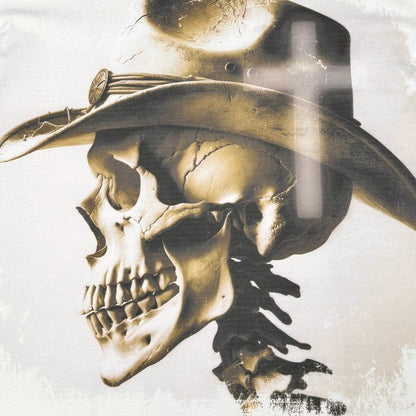 Stray Cowboy Skeleton Cross Tee (Natural) ST1738-NAT