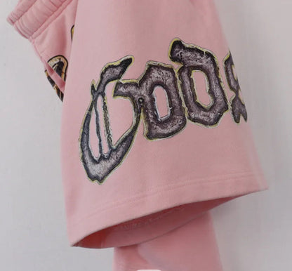 GOD SPEED, Sweat Shorts, Black/Pink