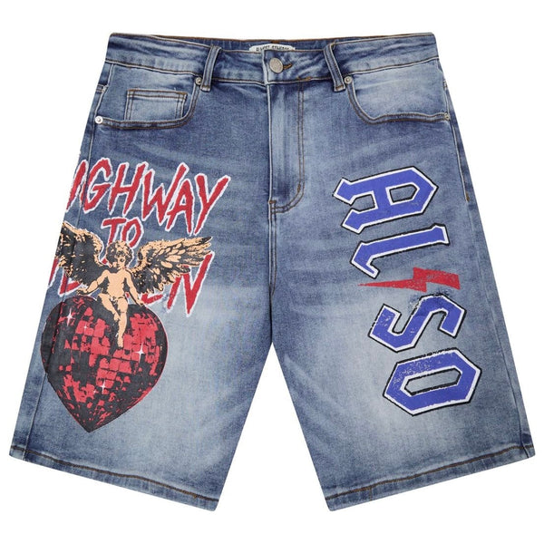 Almost Someday Highway To Heaven Denim Short (Blue) AS-S26-099