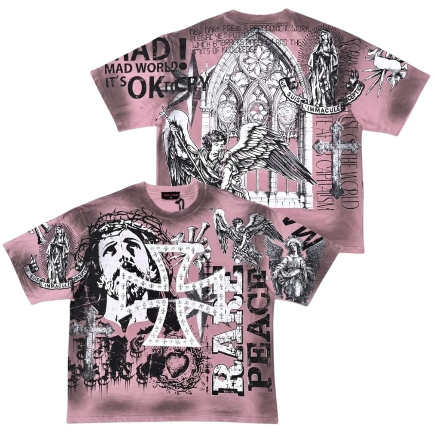 Rare Peace Mad World Tee (Dust Pink) RT6083