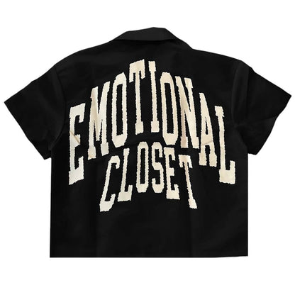 Mixed Emotion Backyard Shirt & Short Nylon Set (Black)
