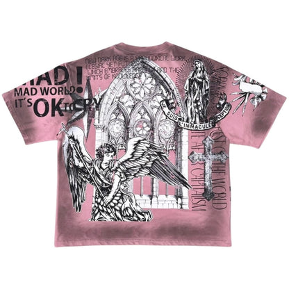 Rare Peace Mad World Tee (Dust Pink) RT6083