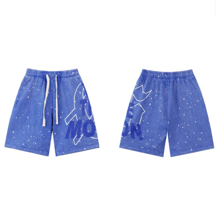 GOD SPEED SWEAT SHORTS, Blue/Black
