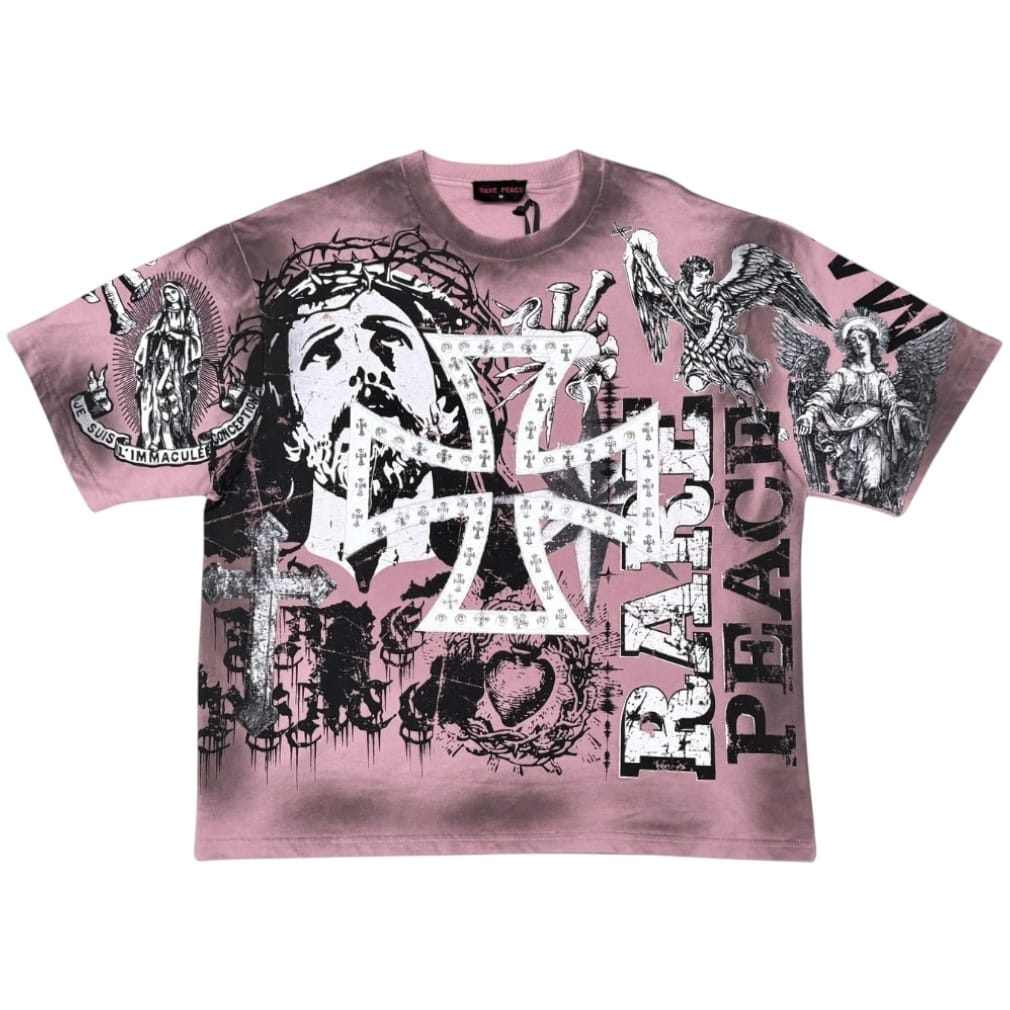 Rare Peace Mad World Tee (Dust Pink) RT6083