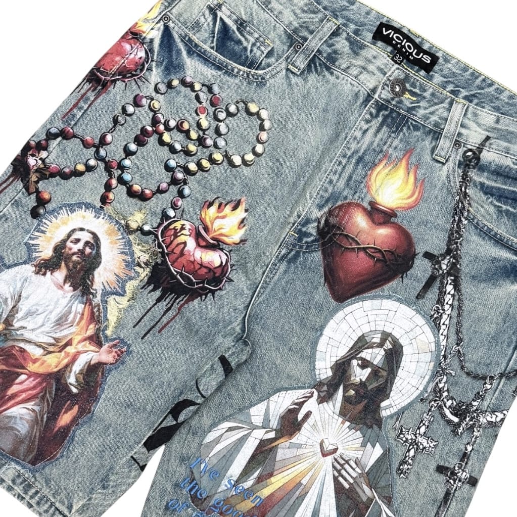 Vicious Denim Goodness Denim Shorts (Tint Blue) VC1206