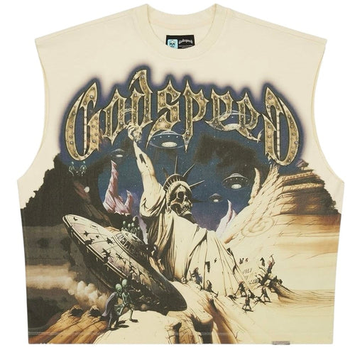 Godspeed The Landing Sleeveless Tee (Bone)