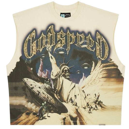 Godspeed The Landing Sleeveless Tee (Bone)