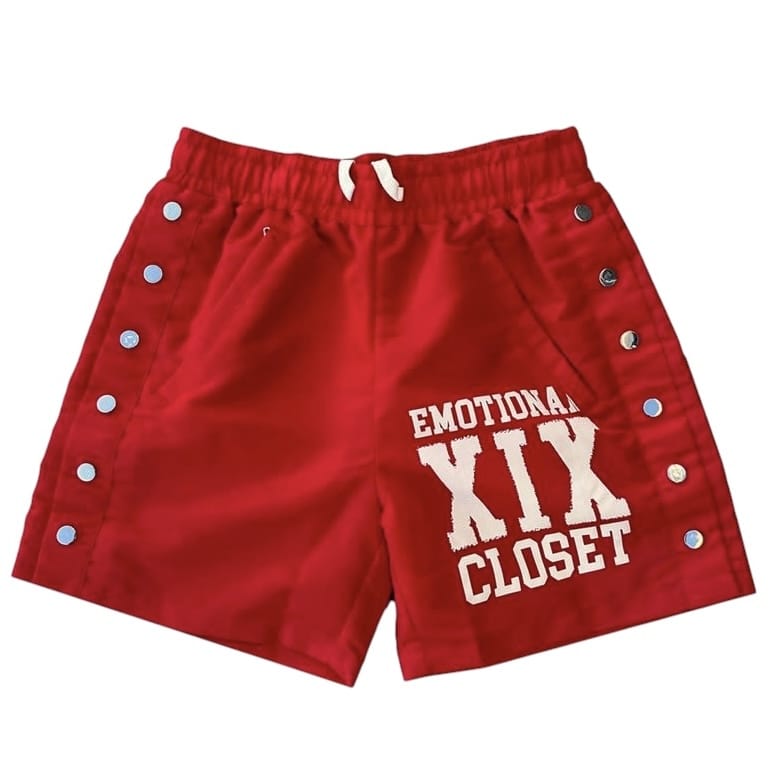 Mixed Emotion Backyard Shirt & Short Nylon Set (Red)