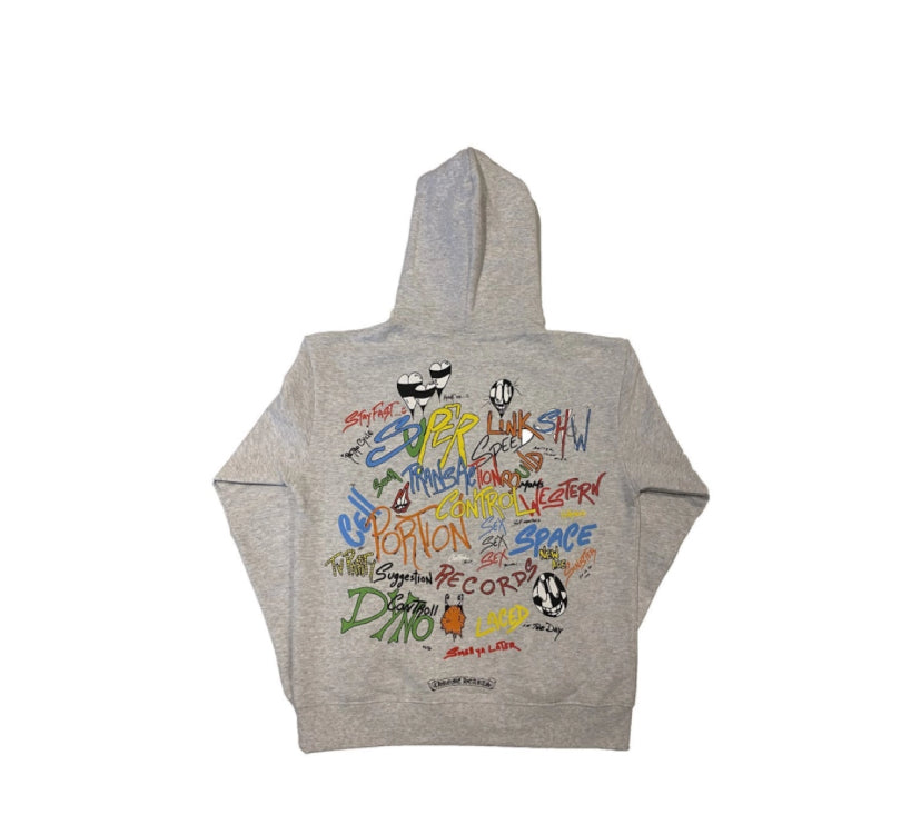 CHROME HEART MATTY BOY BRAIN HOODIE HEATHER GREY
